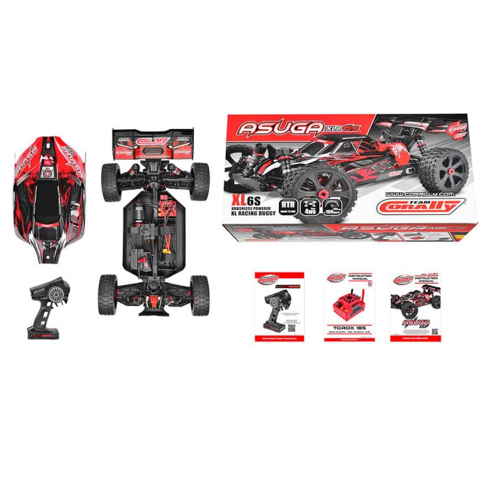 Corally Asuga XLR 6S Brushless XXL 1/8 RC Monster Buggy – Rolling Chassis