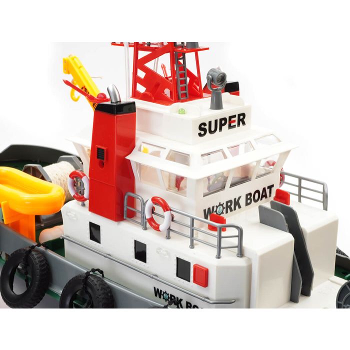 Henglong 1:50 Scale RC Tug Boat RTR with Working Water Cannon & More!