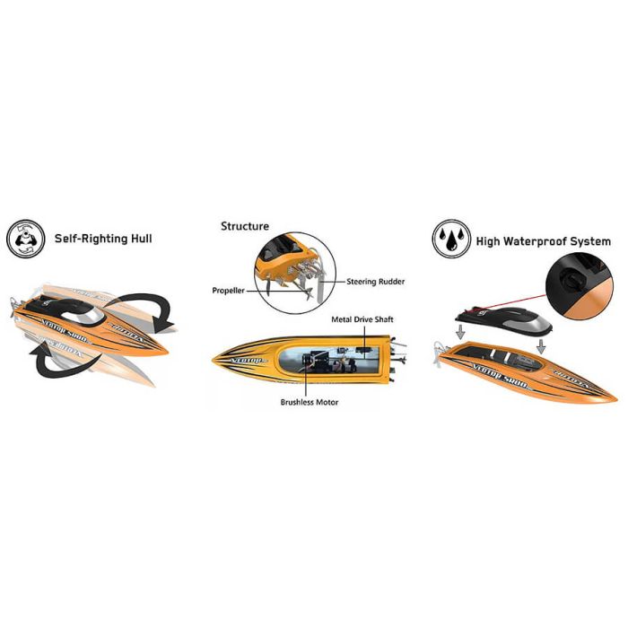 Volantex Vector SR80 Pro ARTR (No Batt/Chgr) RC Boat - Black/Orange