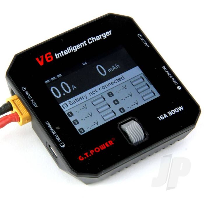 GT Power V6 300W DC 16A Charger for RC Model – Lipo/LiHv/LiIon/LiFe/NiMH/NiCd/Pb