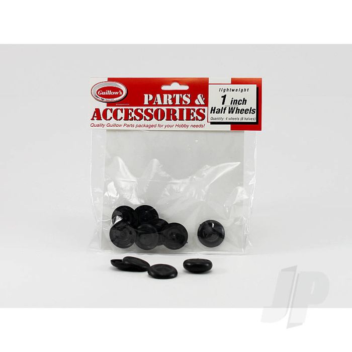Guillow 1in Plastic Half Wheel (8 1/2 wheels) Balsa Model Aircraft Accessories