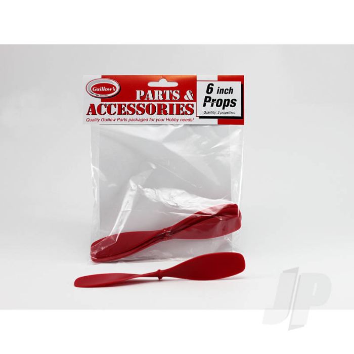 Guillow 6in Plastic Propeller (3 propellers) Balsa Model Aircraft Accessories