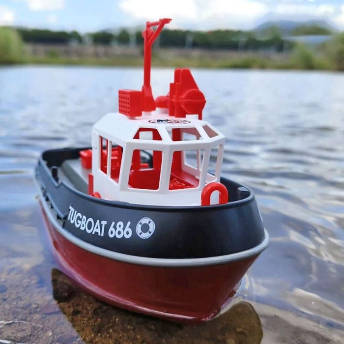 Henglong 1:72 Mini Tugboat, RTR Black (230mm) RC Model Boat