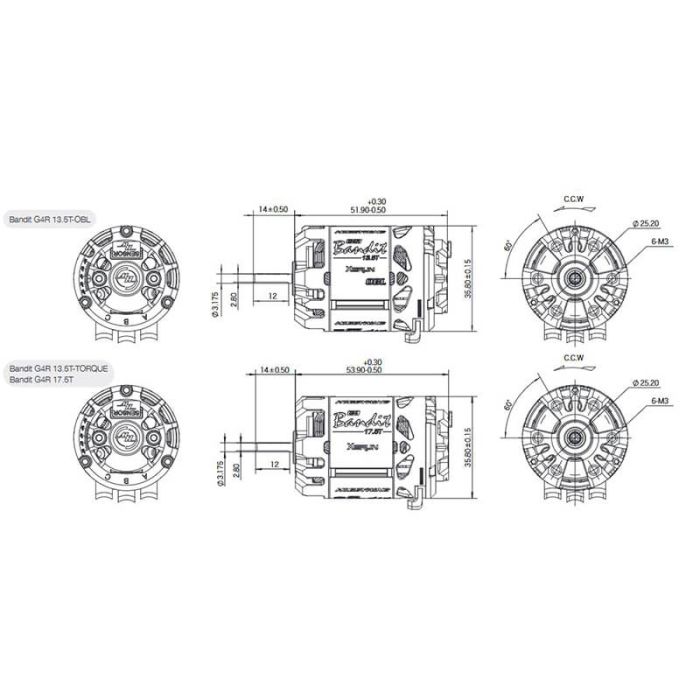Hobbywing Xerun Bandit 13.5T Black G4r Torque Motor
