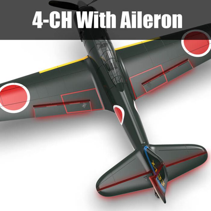 Volantex Mitsubishi Zero RTF RC Model Plane w/Gyro EPP Ready-To-Fly