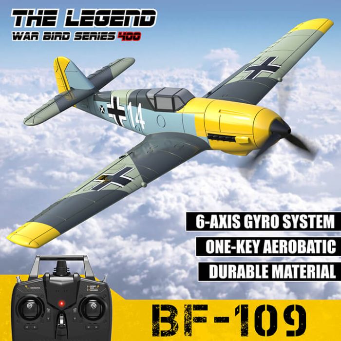 Volantex Messerschmitt Me Bf 109 RTF RC Model Plane w/Gyro EPP Ready-To-Fly