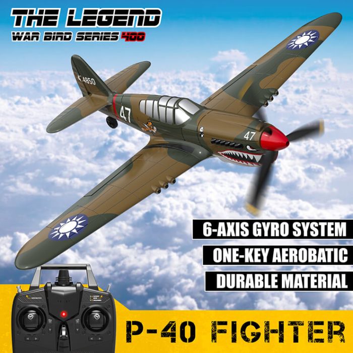 Volantex P-40 Warhawk RTF RC Model Plane w/Gyro EPP Ready-To-Fly