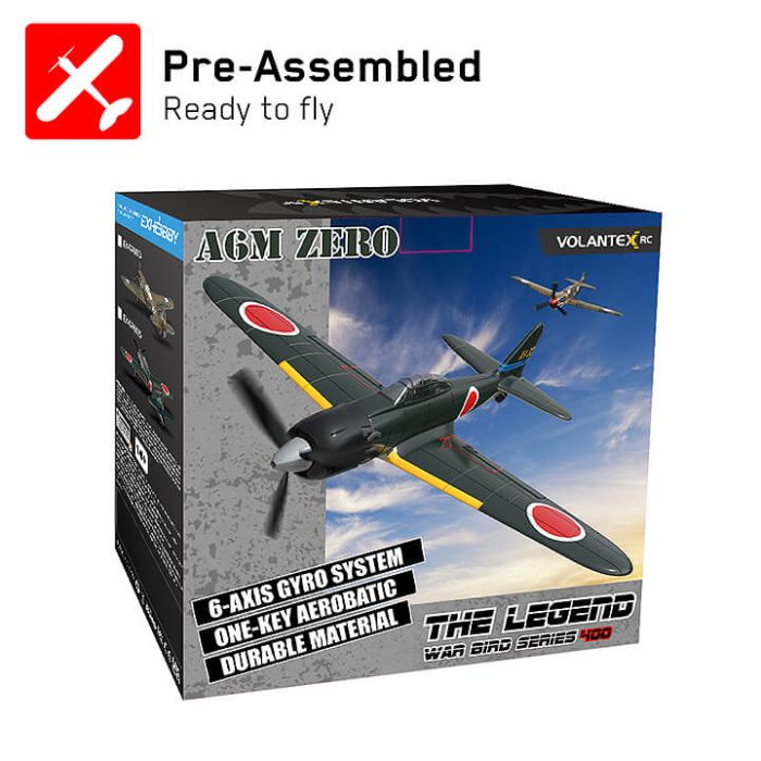 Volantex Mitsubishi Zero RTF RC Model Plane w/Gyro EPP Ready-To-Fly