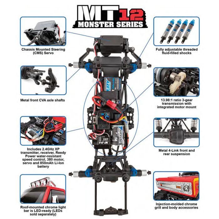 Team Associated AE 1:12 MT12 RTR RC 4x4 Monster Truck