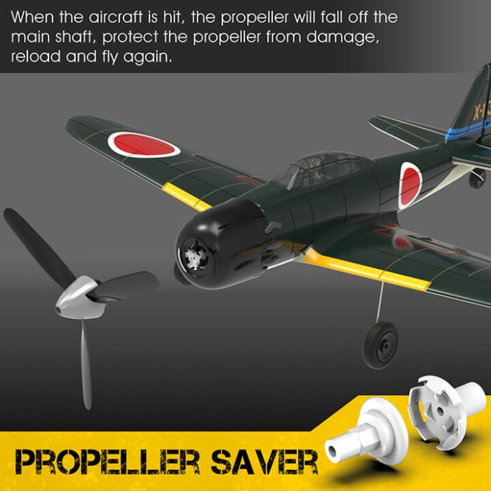 Volantex Mitsubishi Zero RTF RC Model Plane w/Gyro EPP Ready-To-Fly