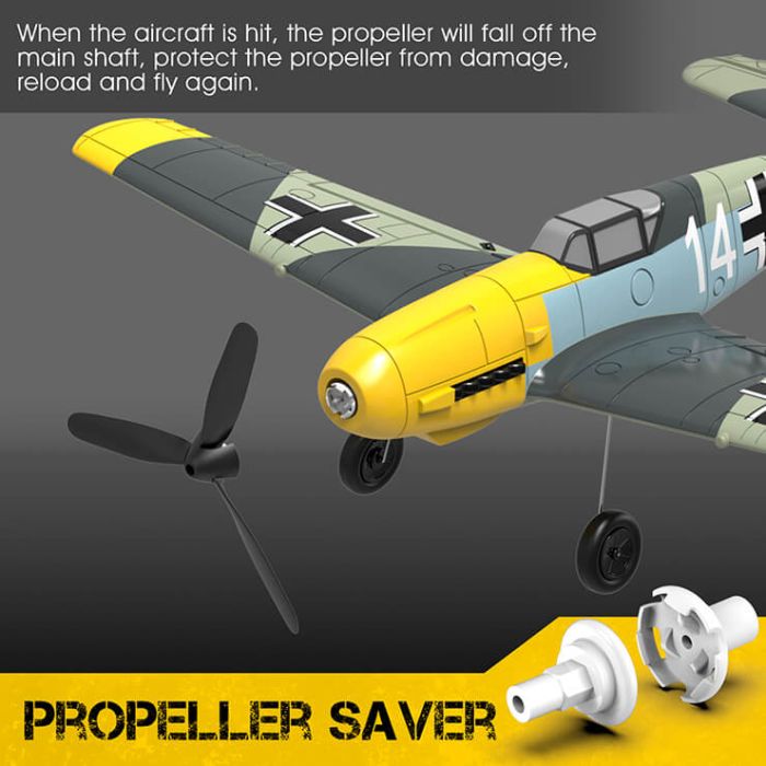Volantex Messerschmitt Me Bf 109 RTF RC Model Plane w/Gyro EPP Ready-To-Fly