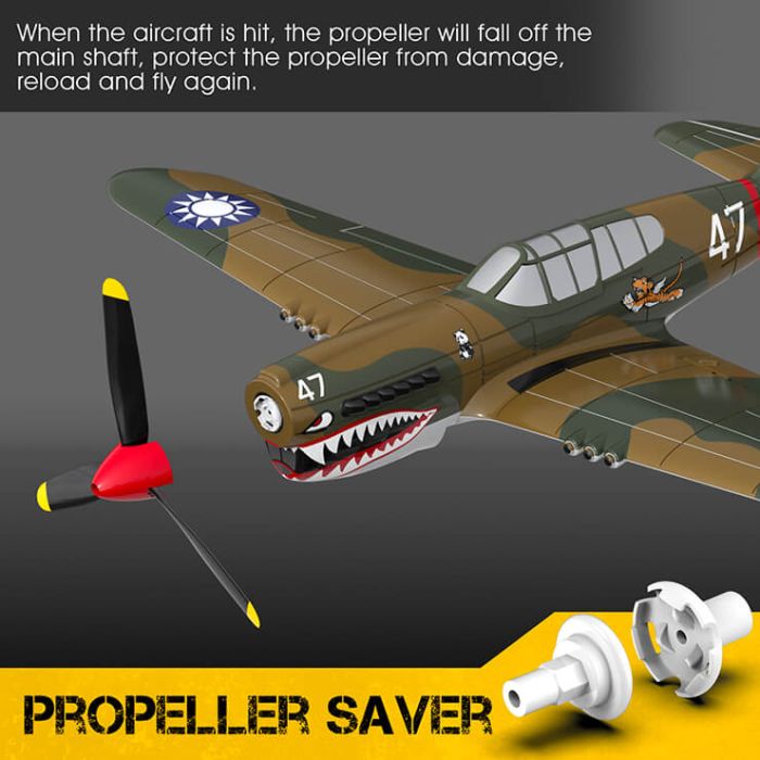 Volantex P-40 Warhawk RTF RC Model Plane w/Gyro EPP Ready-To-Fly