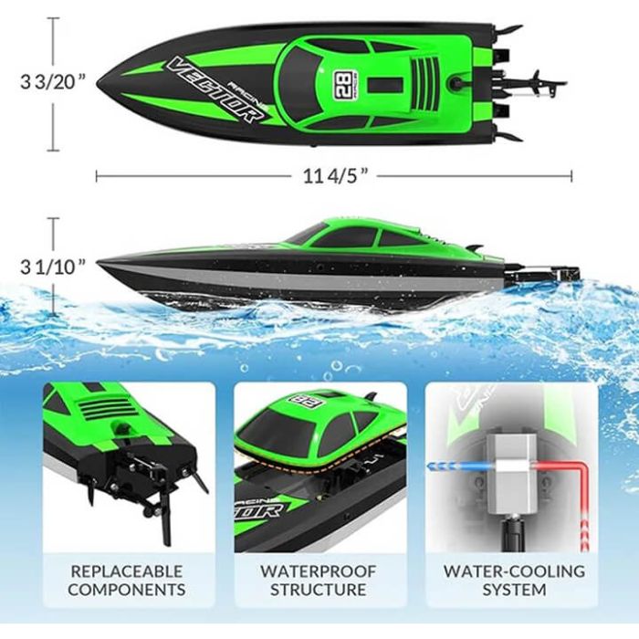 Volantex Racent Vector Lumen RTR RC Model Boat -  Green