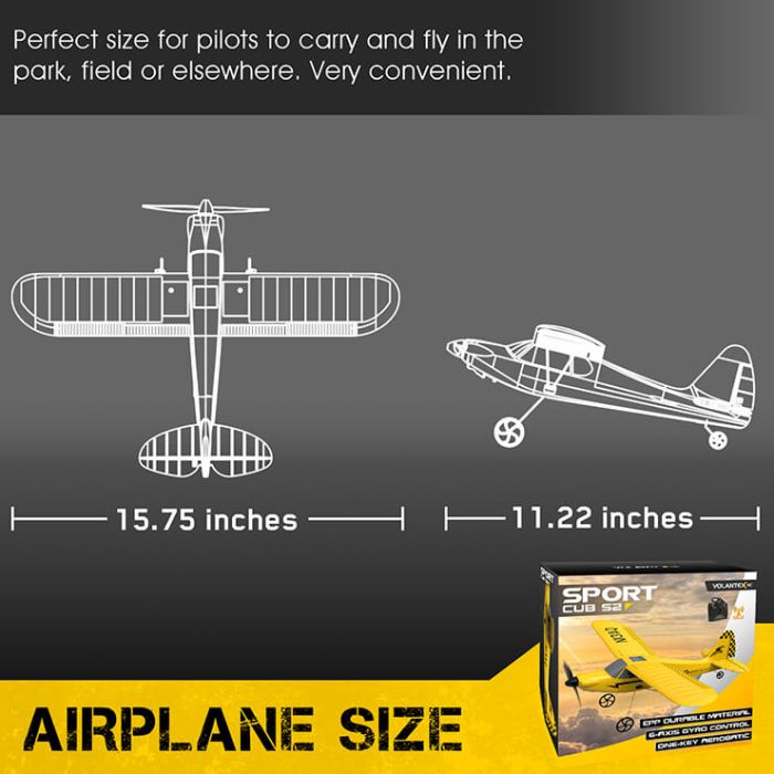 Volantex Piper Sport Cub S2 RTF RC Trainer Model Plane w/Gyro EPP Ready-To-Fly