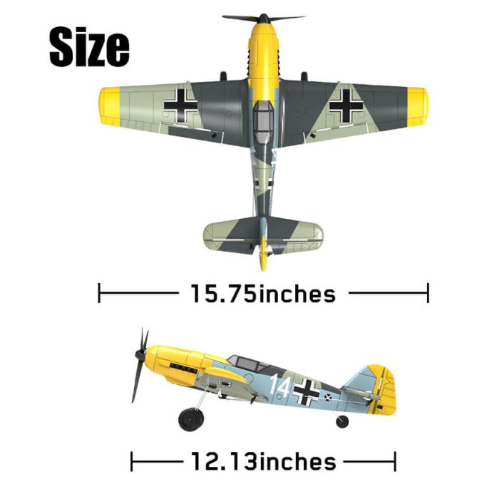 Volantex Messerschmitt Me Bf 109 RTF RC Model Plane w/Gyro EPP Ready-To-Fly