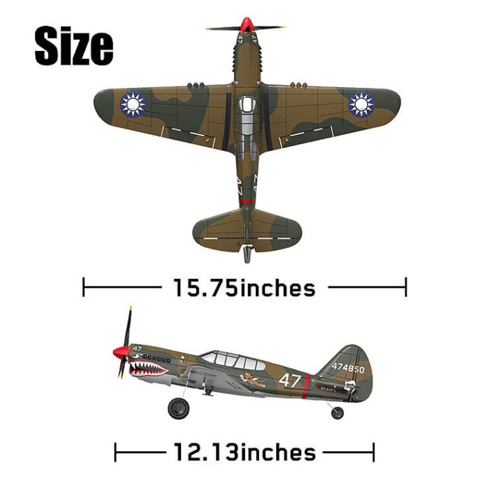 Volantex P-40 Warhawk RTF RC Model Plane w/Gyro EPP Ready-To-Fly