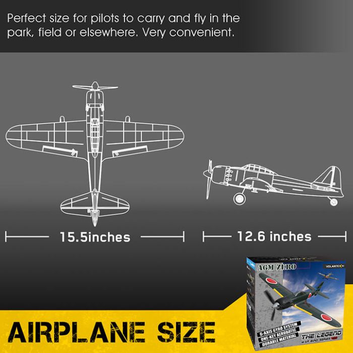 Volantex Mitsubishi Zero RTF RC Model Plane w/Gyro EPP Ready-To-Fly