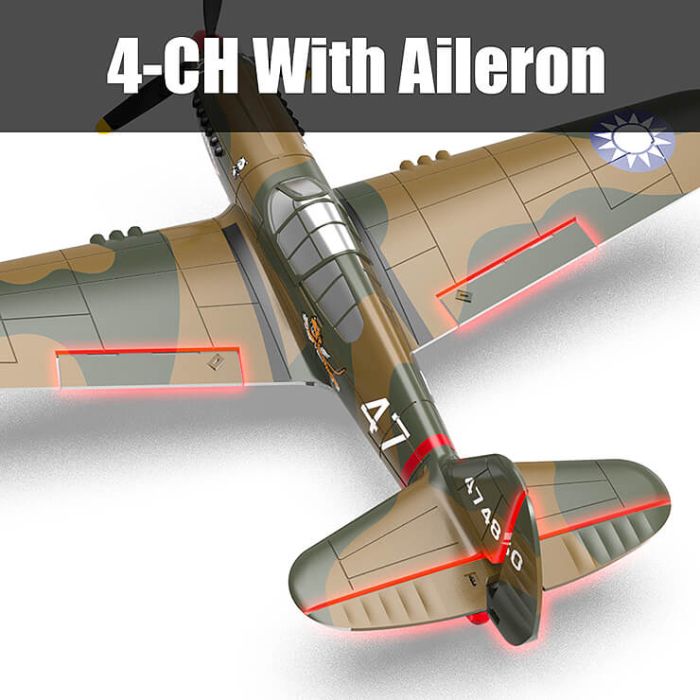 Volantex P-40 Warhawk RTF RC Model Plane w/Gyro EPP Ready-To-Fly