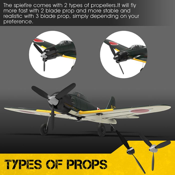 Volantex Mitsubishi Zero RTF RC Model Plane w/Gyro EPP Ready-To-Fly