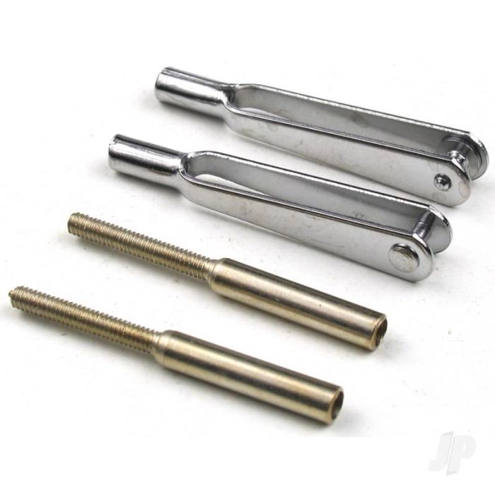 JP Metal M2 Clevis Quicklink & Threaded Coupler (2 pcs) For RC Model Plane
