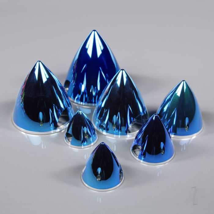 JP 82mm Chrome Blue Spinner (with Aluminium Back Plate) For RC Model Plane