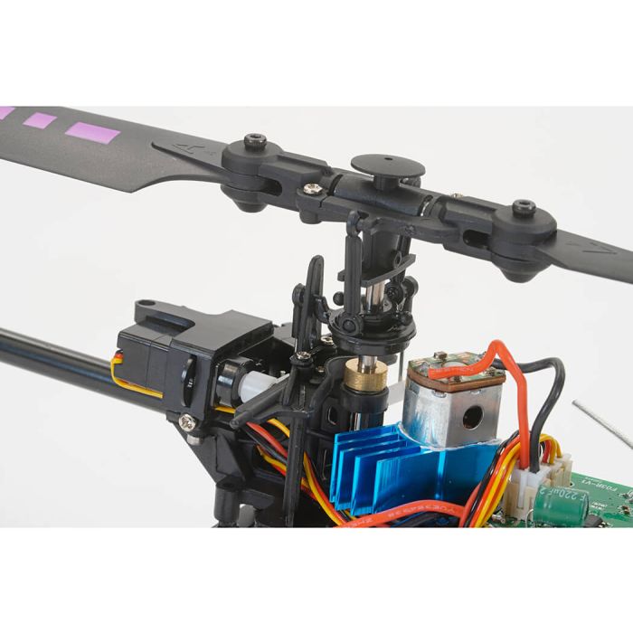Kootai F03 Flybarless RC RTF Helicopter w/Gyro, Autoland, Lights – Purple/Blue