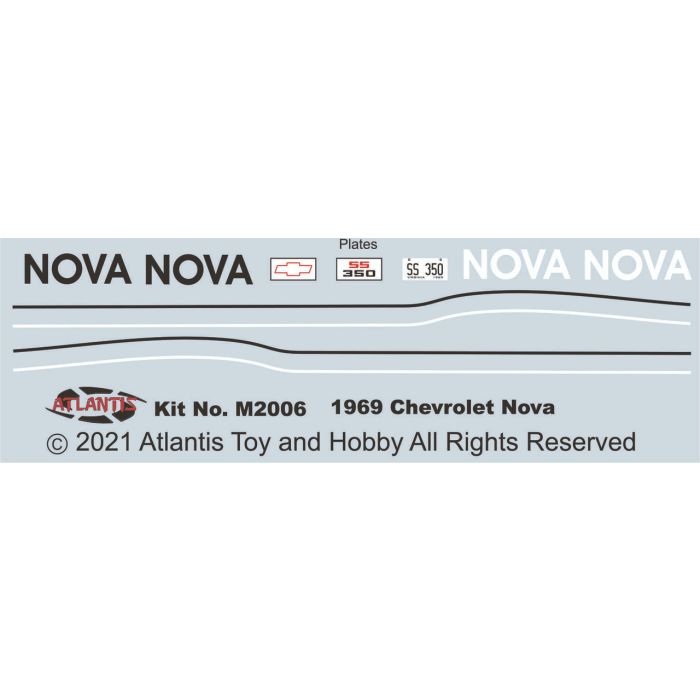 Atlantis Models 1:32 1969 Chevrolet Chevy Nova SS Car Plastic Model Kit