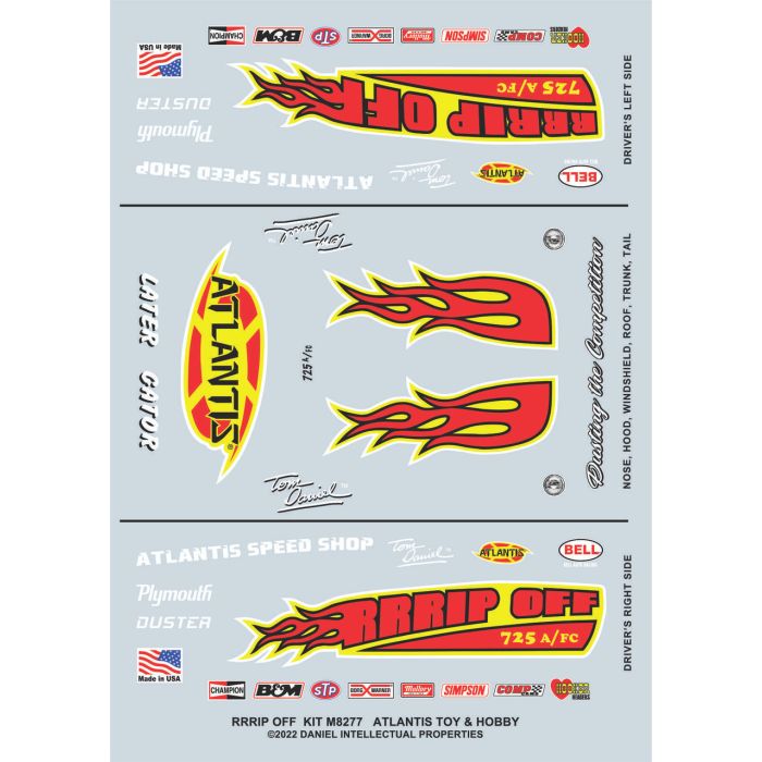 Atlantis Models 1:32 Tom Daniel Rip Off Funny Car Dragster Plastic Kit