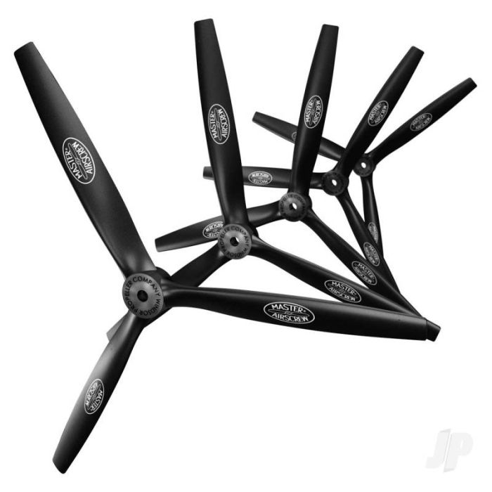 Master Airscrew 13x12 3-Blade RC Plane Propeller - Black 