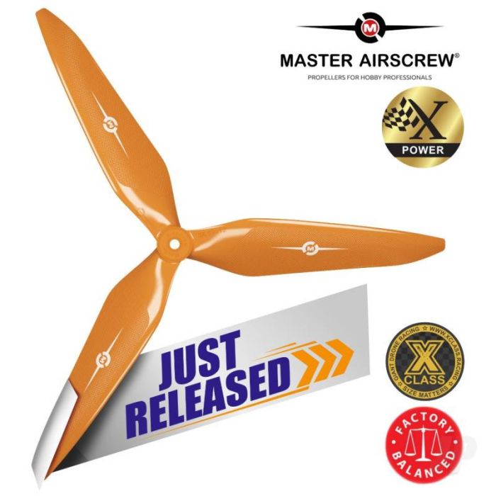 Master Airscrew 11x10 3X Power X-Class Giant Racing Drone Propeller (CCW) Orange 