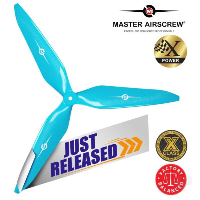 Master Airscrew 13x12 3X Power X-Class Giant Racing Drone Propeller (CW) Reverse/Pusher Blue 