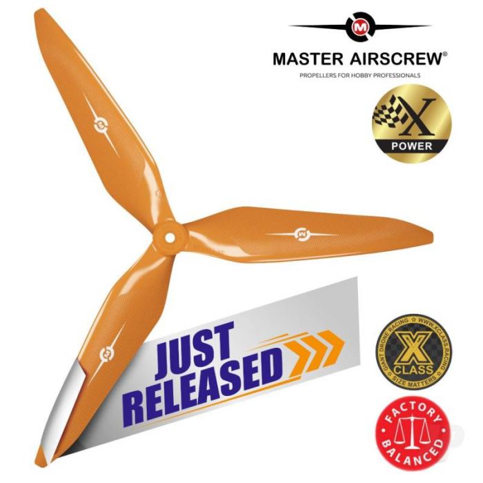 Master Airscrew 13x12 3X Power X-Class Giant Racing Drone Propeller (CW) Reverse/Pusher Orange 