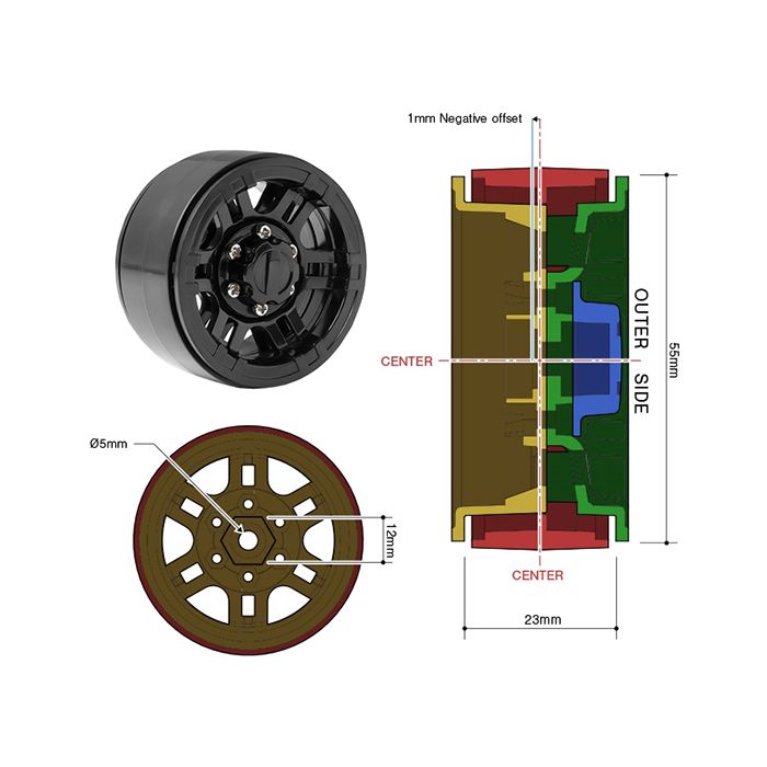 Gmade 1:10 GS01 Komodo Kit RC Pickup Truck Scale Rock Crawler
