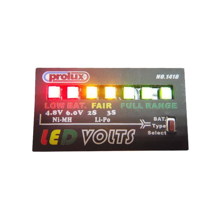RC Battery Voltage Monitor Checker 7 LEDs 2-3S LiPo & 4.8-6V NiMh
