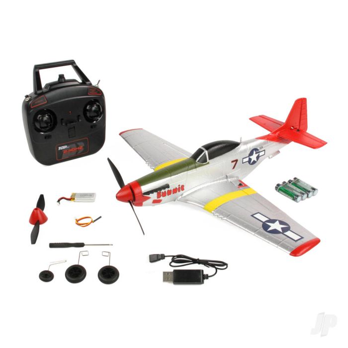 Top RC Hobby P-51D Mustang RTF Ready-To-Fly RC Model Plane (450mm) (Mode 2)
