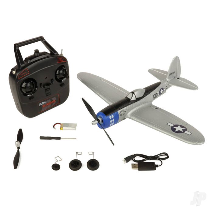 Top RC Hobby P-47 Thunderbolt RTF Ready-To-Fly RC Model Plane (400mm) (Mode 1)