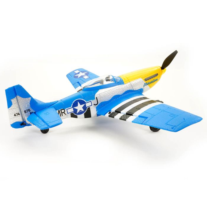 Volantex P-51 Mustang V2 Blue RTF RC Model Plane w/Gyro EPP Ready-To-Fly