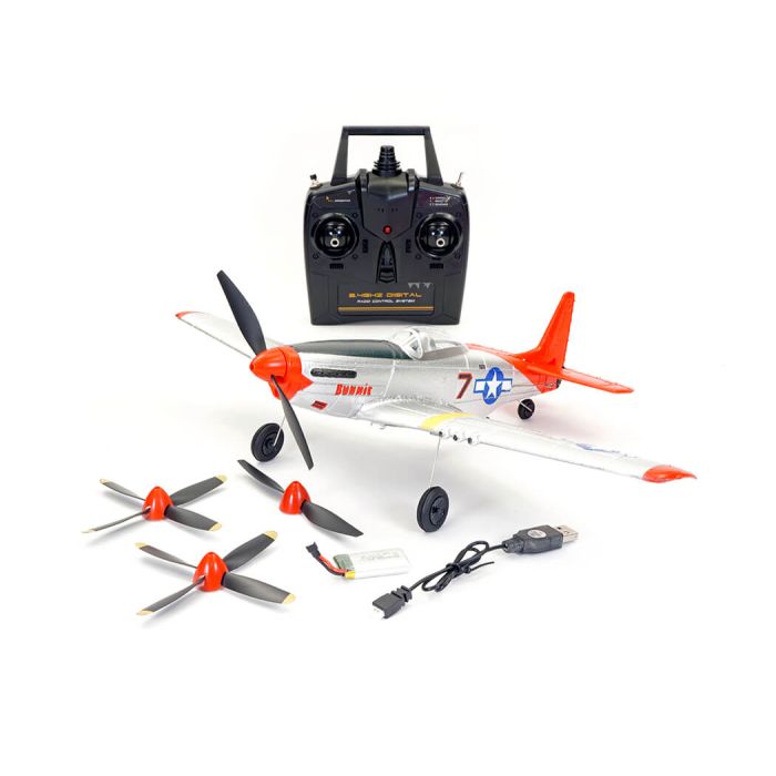 VOLANTEX P-51D MUSTANG V2 RED 4CH 400MM BRUSHED W/GYRO RTF
