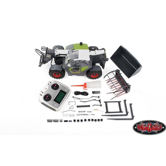 1/14 Grabber Telehandler Telescopic Metal Hydraulic RC Forklift w/ Accessories