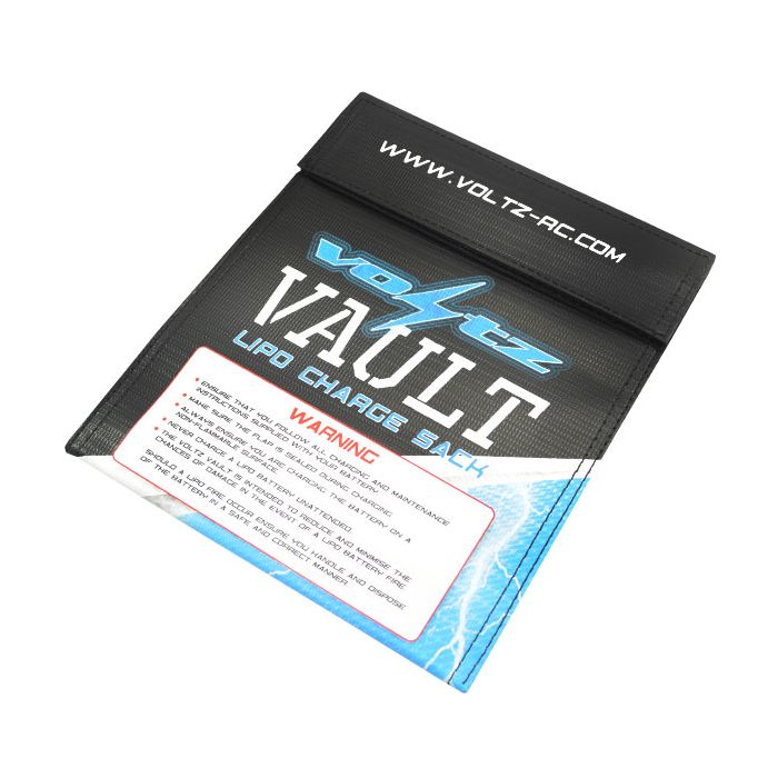 Voltz Charge Vault LiPo Bag Medium 22cm x 18cm for Safe Charging