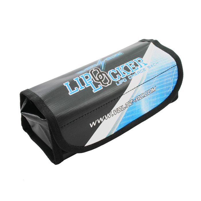Voltz Charge Vault LiPo Locker Box/Bag 18.5cm x 7.5cm X 6cm for Safe Charging
