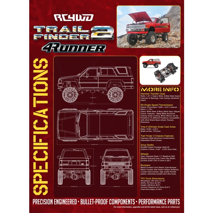 RC4WD Trail Finder 2 1985 Toyota 4Runner Hilux Surf RTR RC Truck - Red