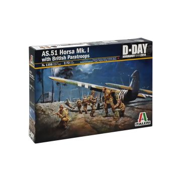 Italeri 1:72 RAF AS.51 HORSA Mk.I/II & British Paratr. Plastic Model Kit