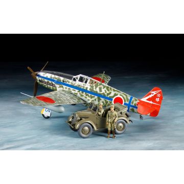 Tamiya 1:48 Kawasaki Ki-61-Id Hein Aircraft & 4x4 Kurogane Vehicle Set Plastic Model Kit