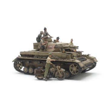 Tamiya 1:35 Panzerkampfwagen IV Ausf.F & Motorcycle Set "North Africa" Plastic Model Kit