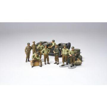 Tamiya 1:48 U.S. Army WWII Infantry at Rest w/ Jeep Plastic Model Kit