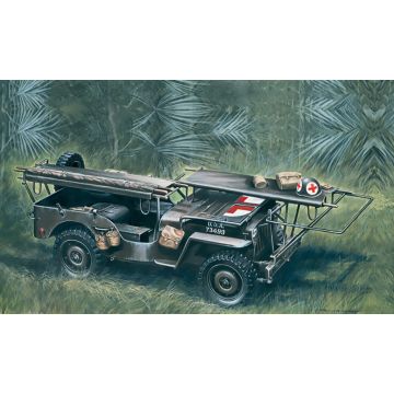Italeri 1:35 1/4 TON. 4x4 AMBULANCE JEEP Plastic Model Kit
