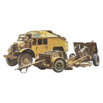 Tamiya 1:35 British 25-pdr Field Gun & Quad Gun Tractor Plastic Model Kit