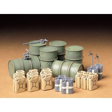 Tamiya 1:35 German Fuel Drums & Jerry Cans Set Plastic Model Kit