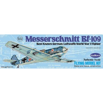 BF-109 Messerschmitt 419mm Wingspan Flying Model Balsa Aircraft Kit from Guillow's